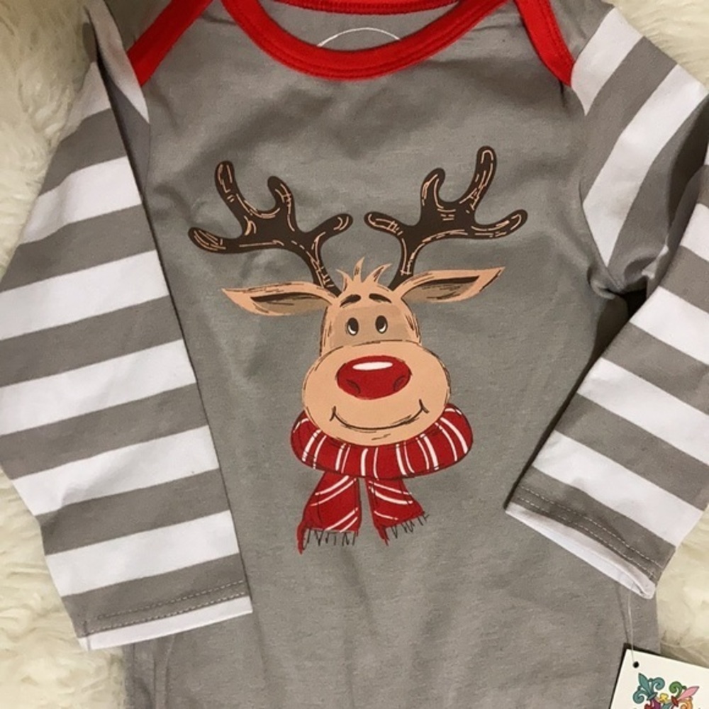 Jane Marie Kids NWTReindeer Holiday pajamas Sz 18M - Picture 3 of 7
